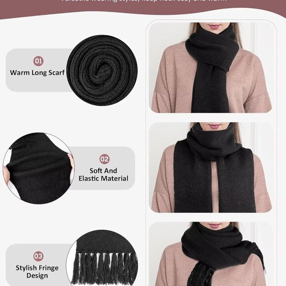 Trendy Women's Satin Lined Winter Beanie, Scarf & Touchscreen Gloves Set - Beige - Picture 4 of 7